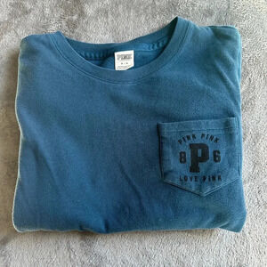 Victoria Secret PINK Women’s Teal Pullover Sweatshirt Size Medium